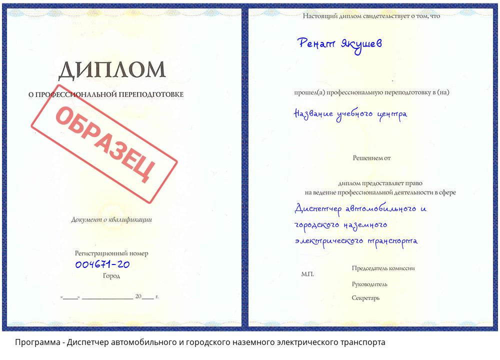 Диспетчер автомобильного и городского наземного электрического транспорта Тында